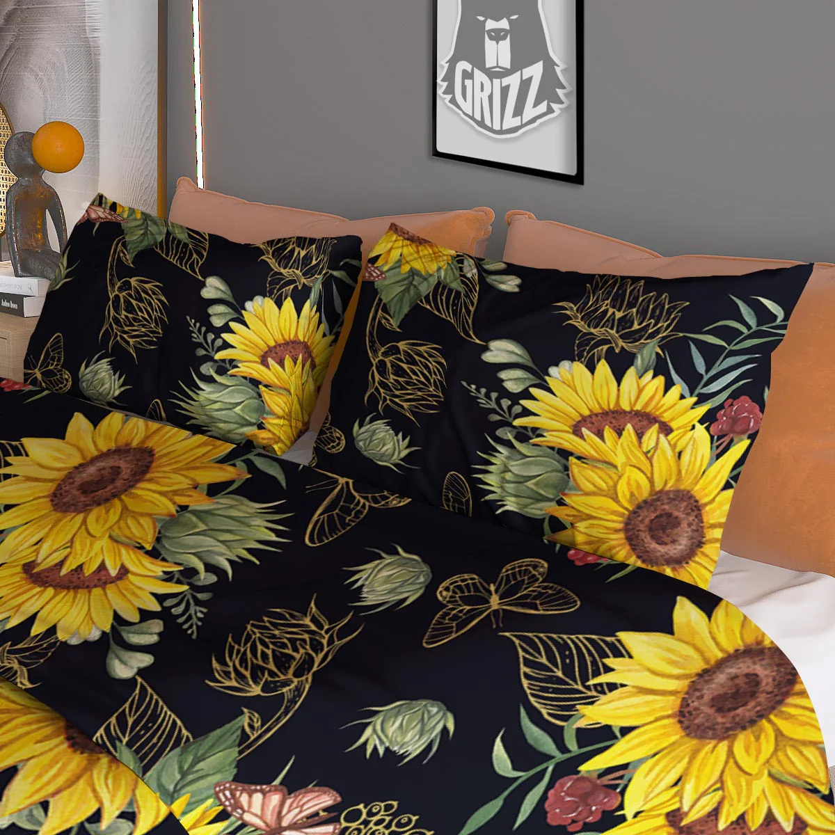 Sunflower Field Print Pattern Duvet Cover Bedding Set - Image 3