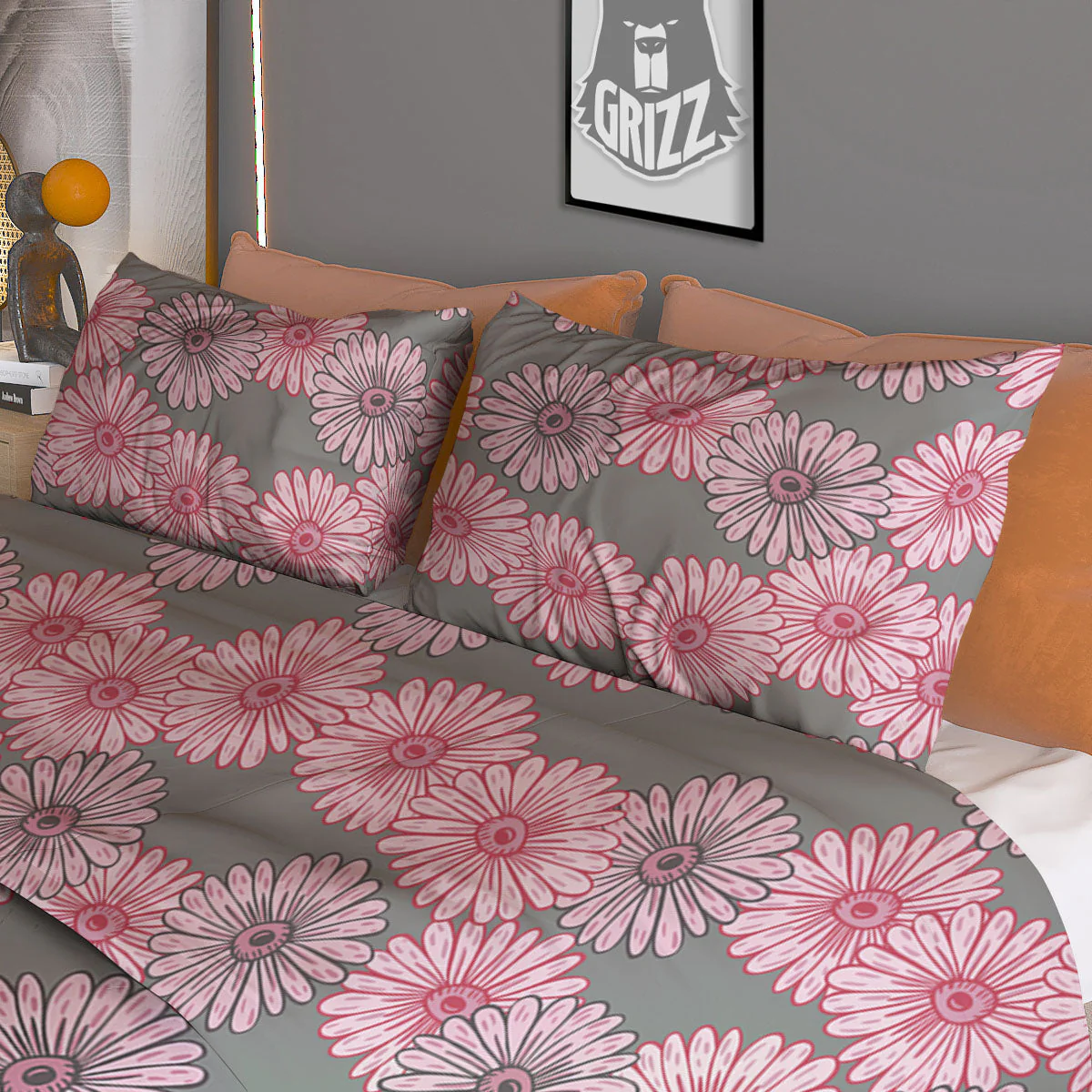 Sunflower Pink Print Pattern Duvet Cover Bedding Set - Image 3