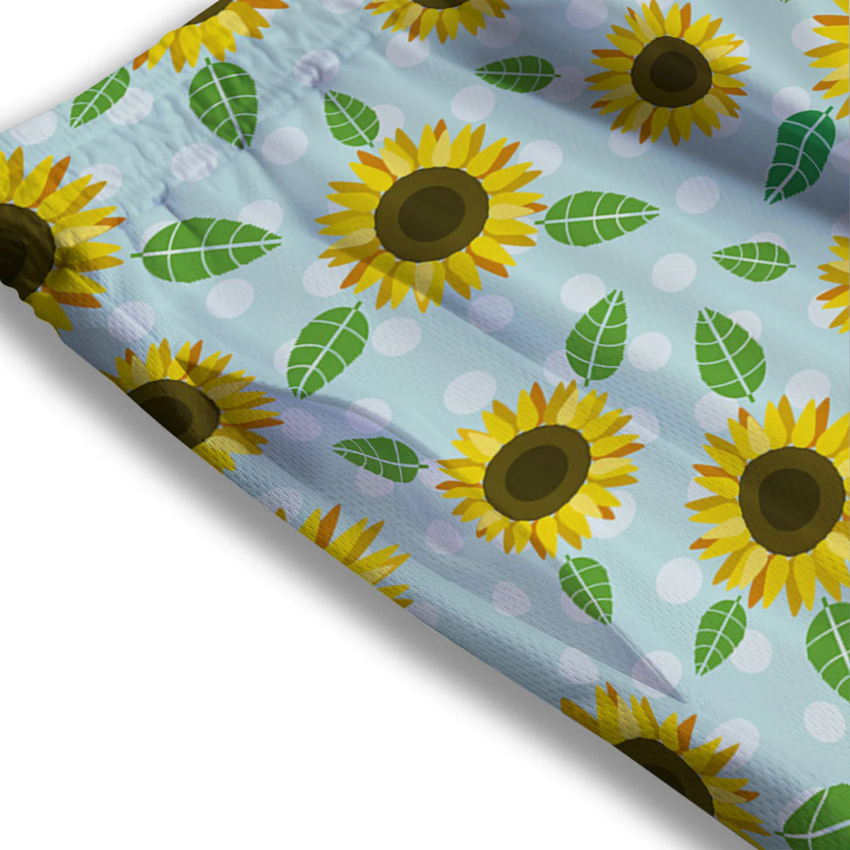 Sunflower Polka Dot Print Pattern Mesh Shorts - Image 3