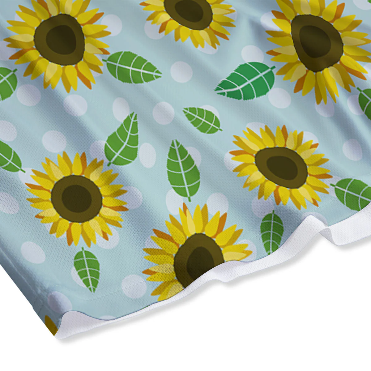 Sunflower Polka Dot Print Pattern Mesh Shorts - Image 4