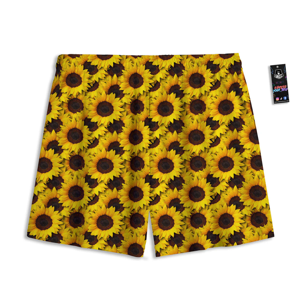 Sunflower Yellow Print Pattern Mesh Shorts - Image 2