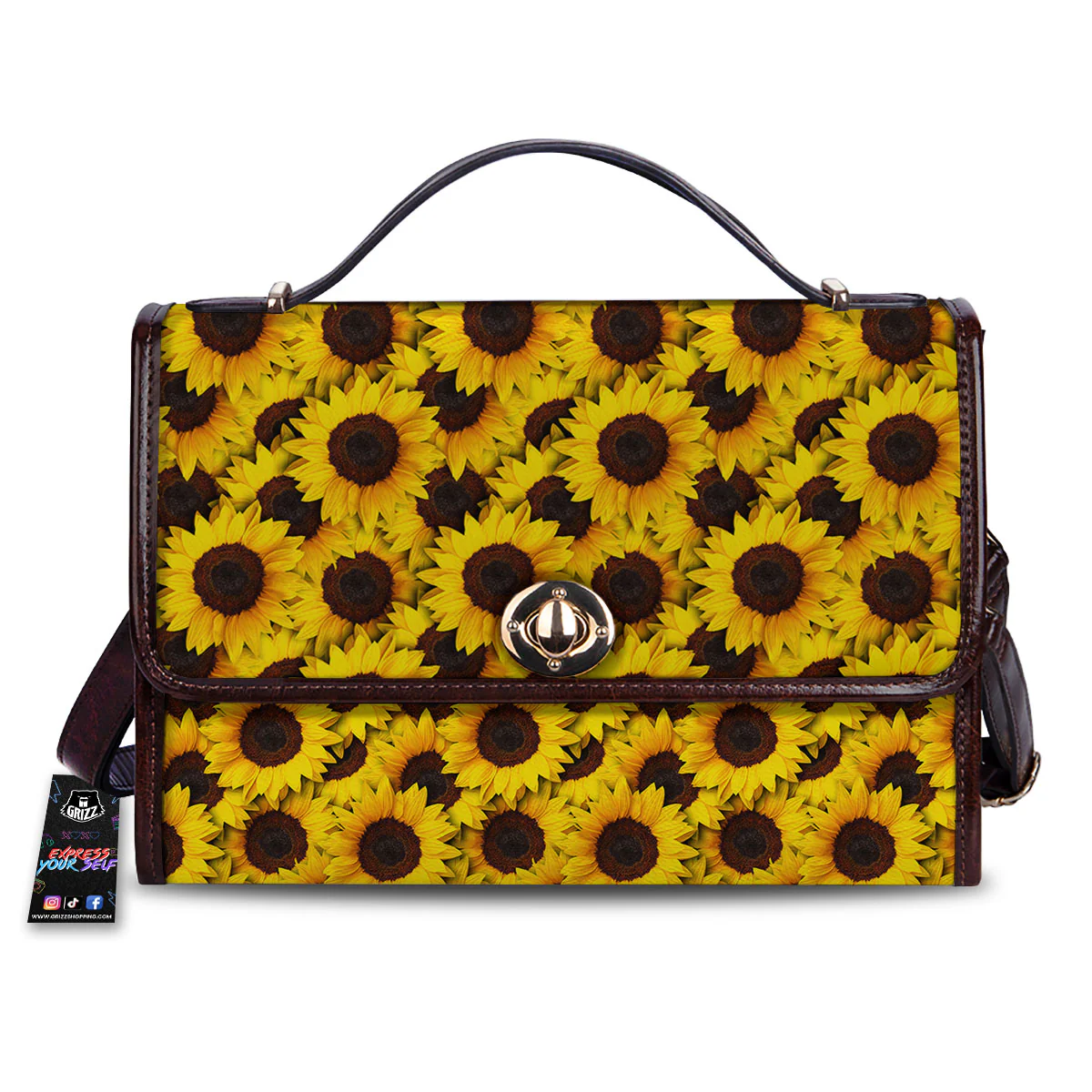 Sunflower Yellow Print Pattern Women's Satchel Bag