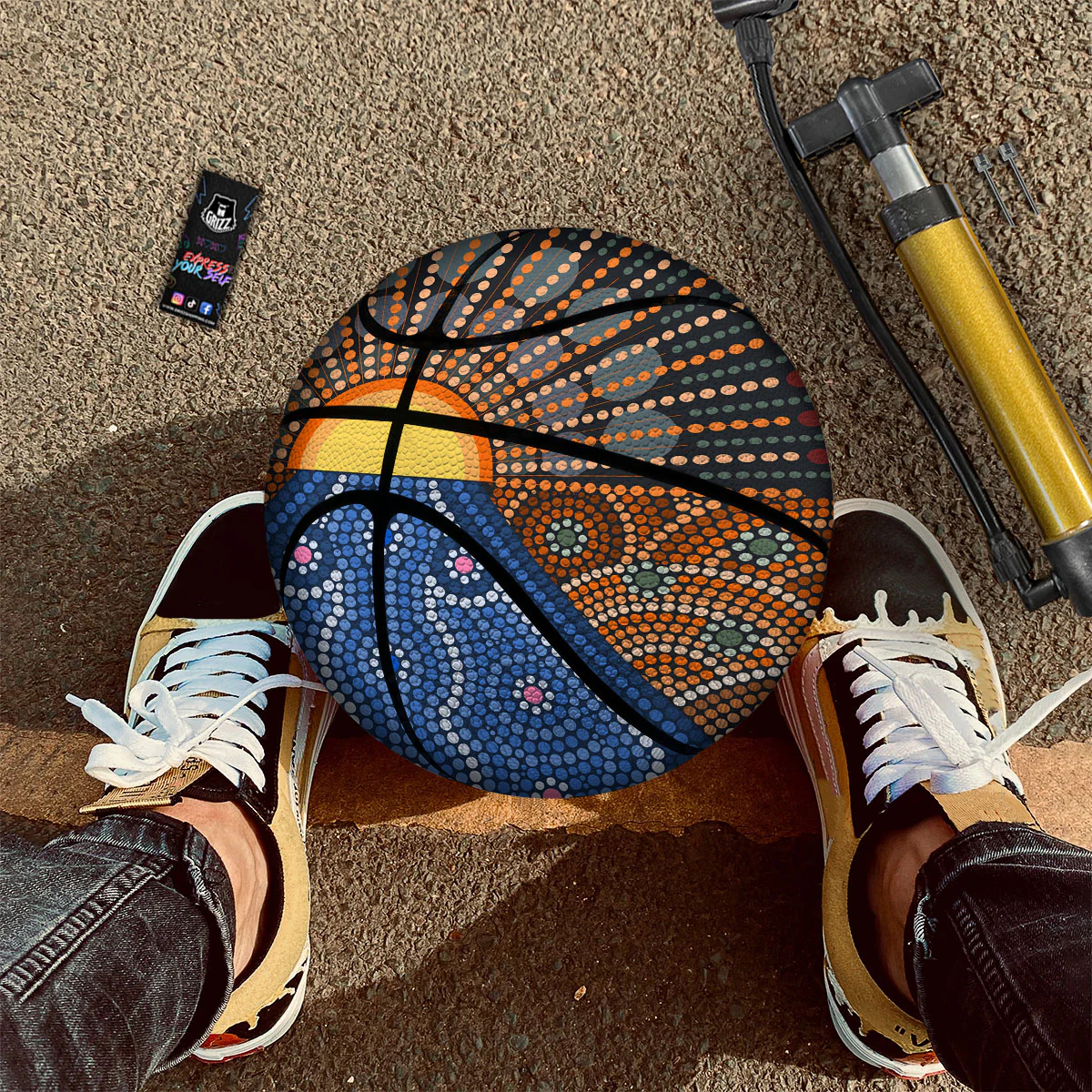 Sunset Art Aboriginal Indigenous Print Basketball - Image 2