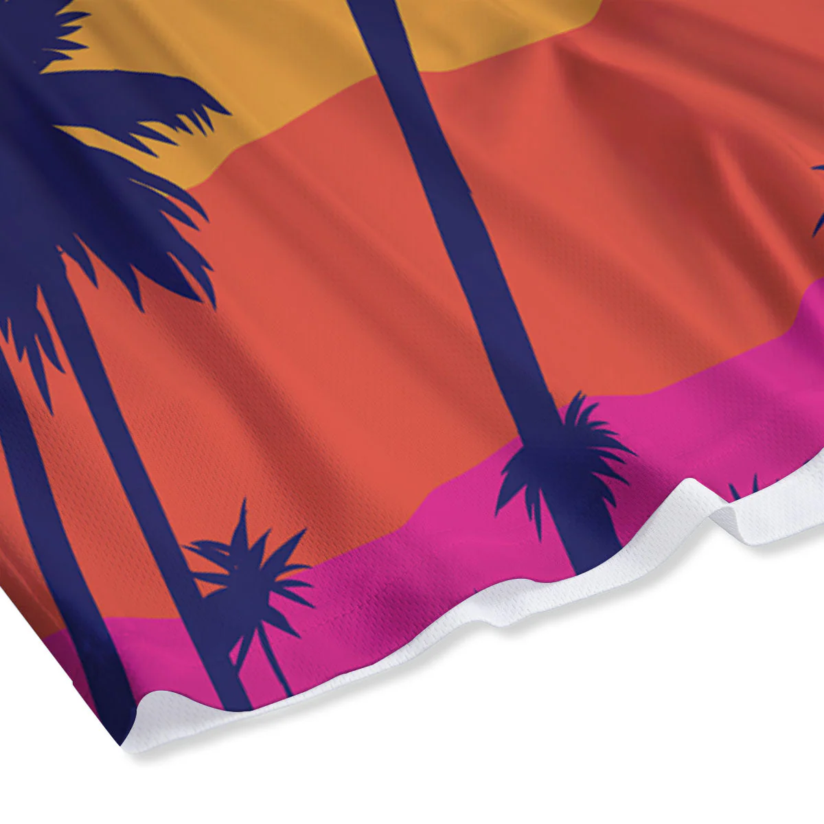 Sunset On The Beach And Palm Trees Print Mesh Shorts - Image 4