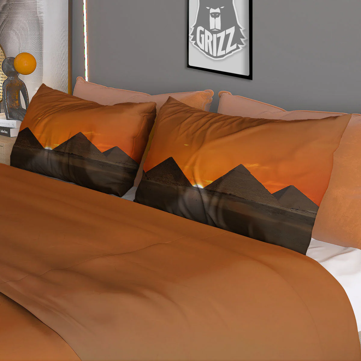 Sunset Pyramid Print Duvet Cover Bedding Set - Image 3