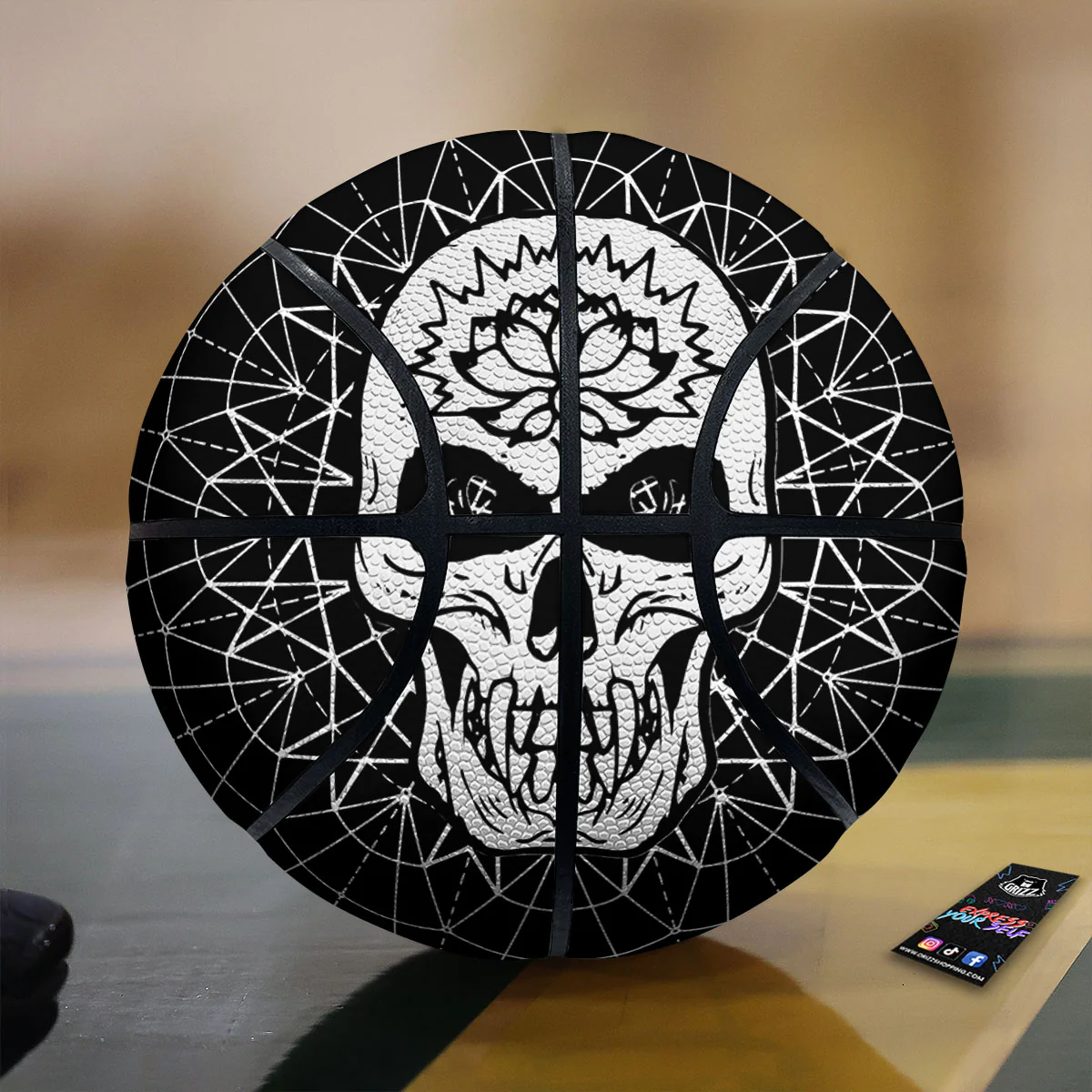 Supernatural Skull Wicca White And Black Print Basketball
