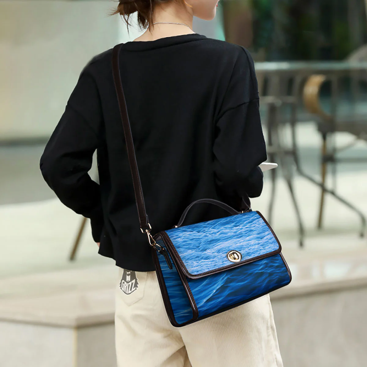 Surface Ocean Print Women's Satchel Bag - Image 3