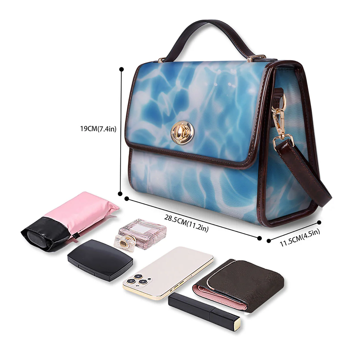 Surface Pool Water Print Women's Satchel Bag - Image 4