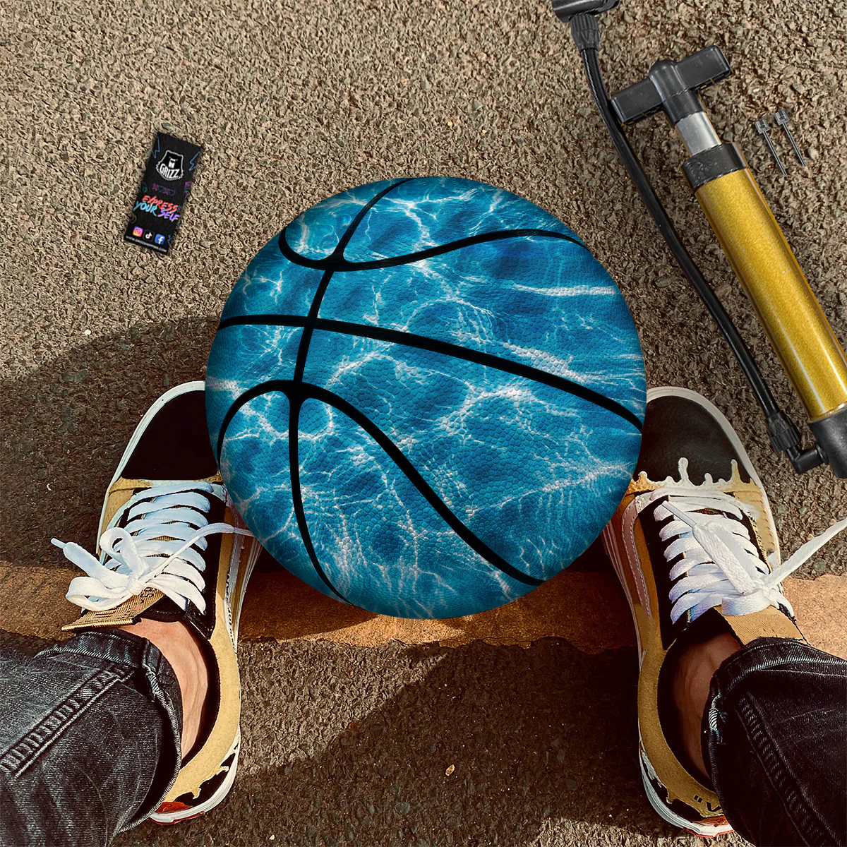 Surface Water Blue Print Basketball - Image 2