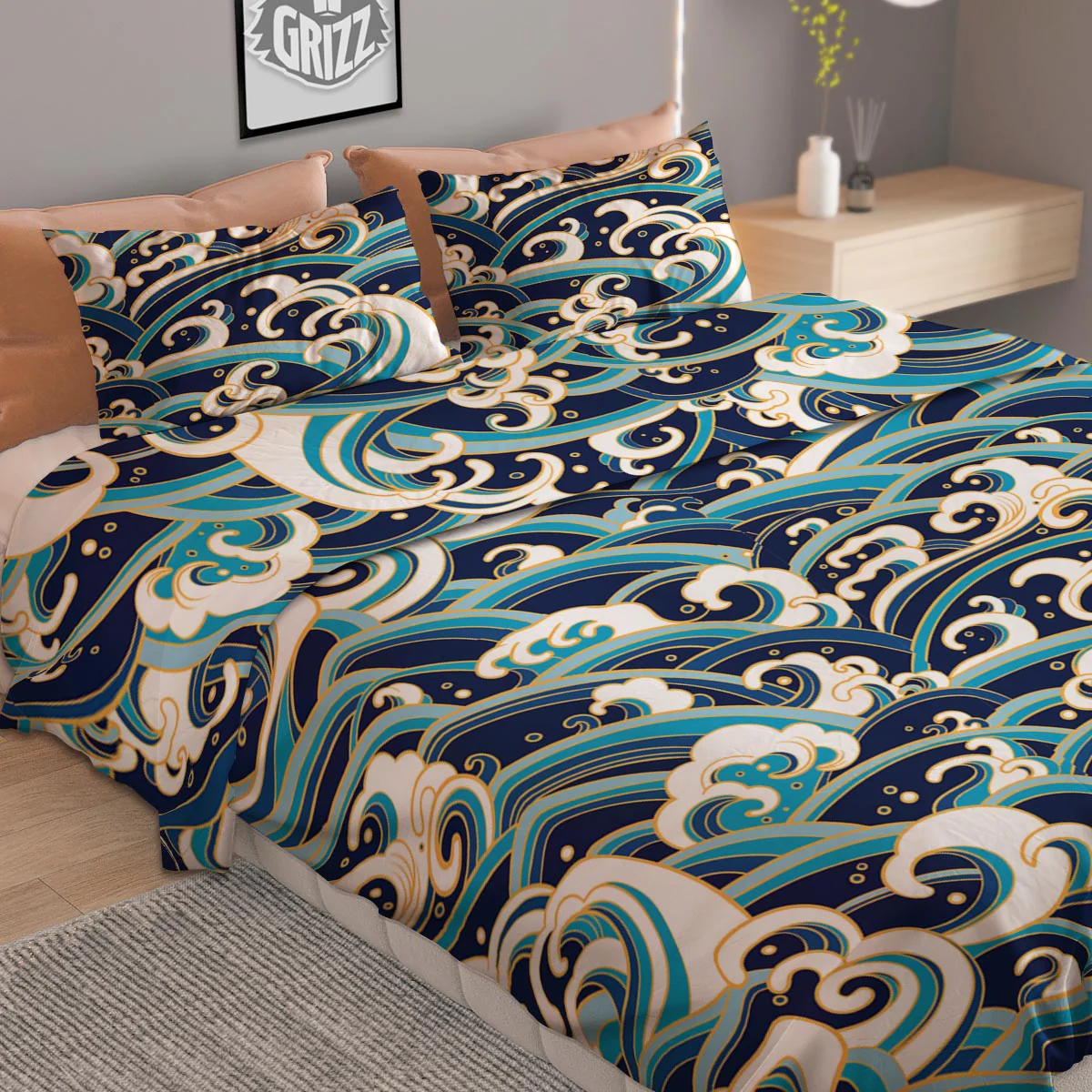 Surfing Sea Wave Print Pattern Duvet Cover Bedding Set - Image 2
