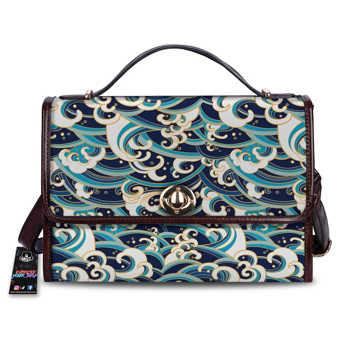 Surfing Sea Wave Print Pattern Women's Satchel Bag