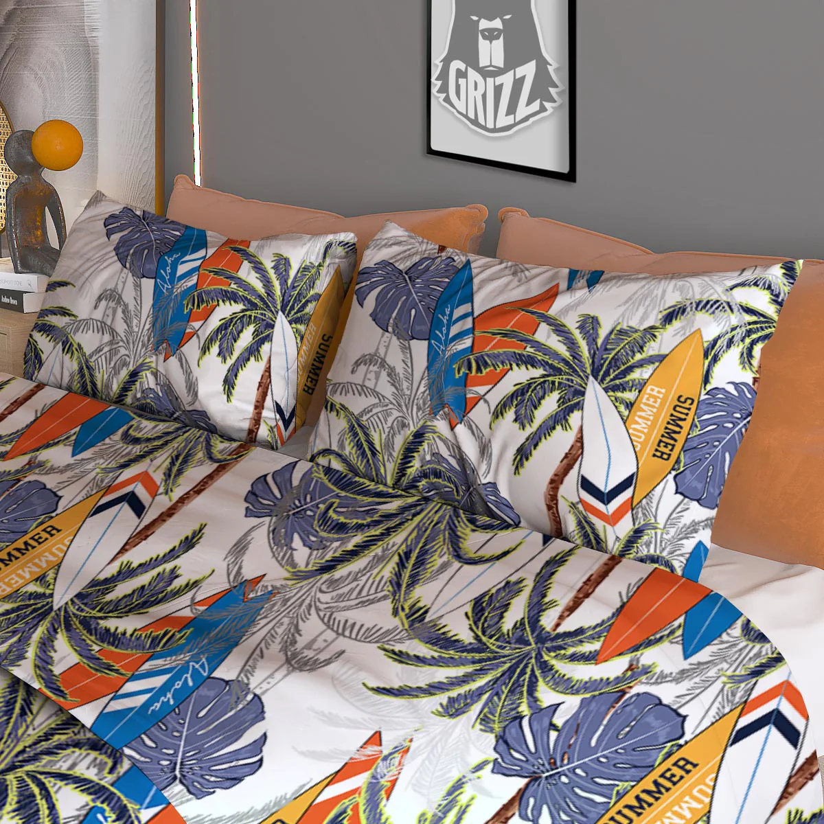 Surfing Summer Print Pattern Duvet Cover Bedding Set - Image 3