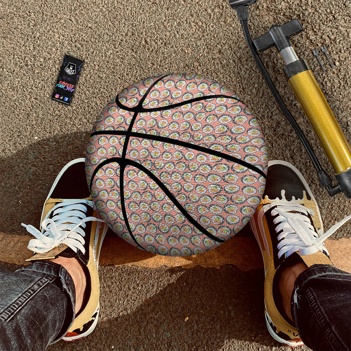 Sushi Colorful Print Pattern Basketball - Image 3
