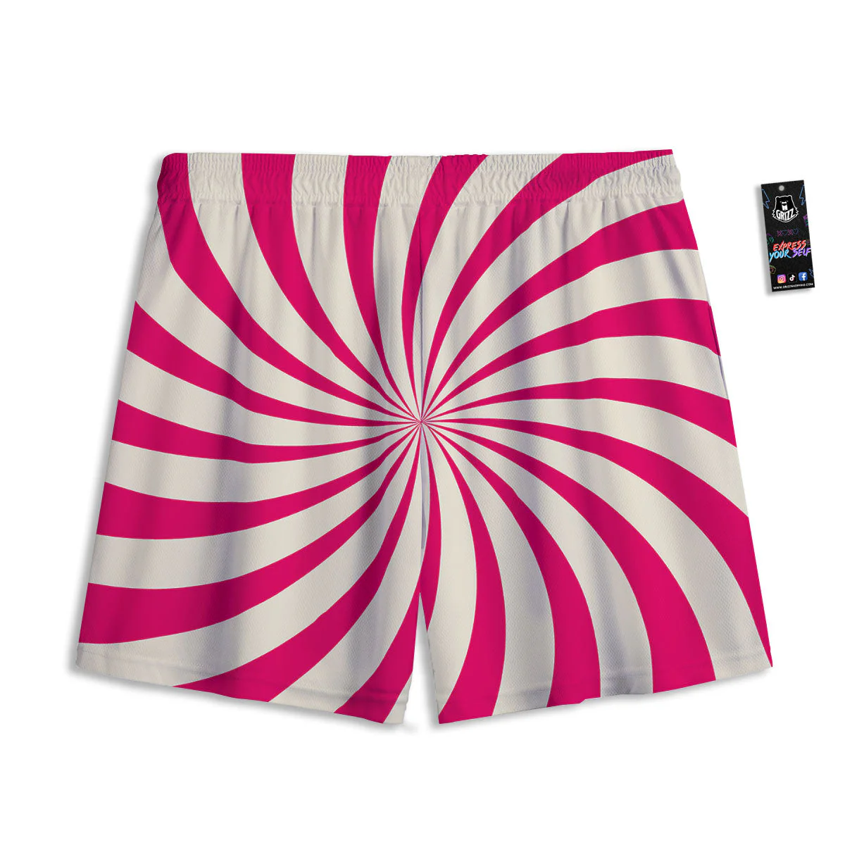 Swirl Candy Pink Print Mesh Shorts - Image 2