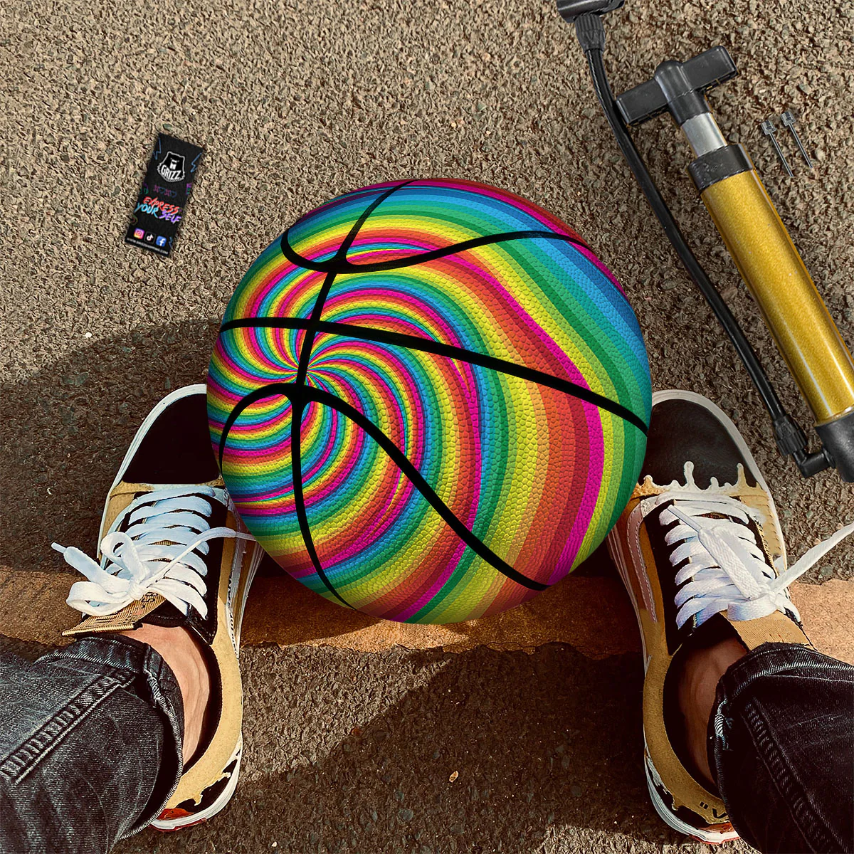 Swirl Candy Rainbow Print Basketball - Image 2