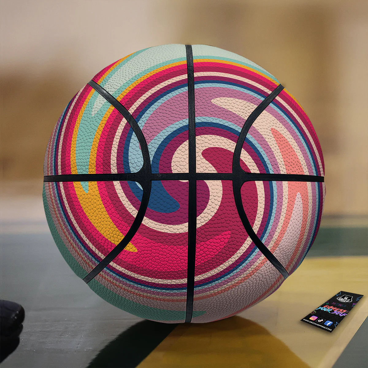 Swirl Colorful Print Basketball