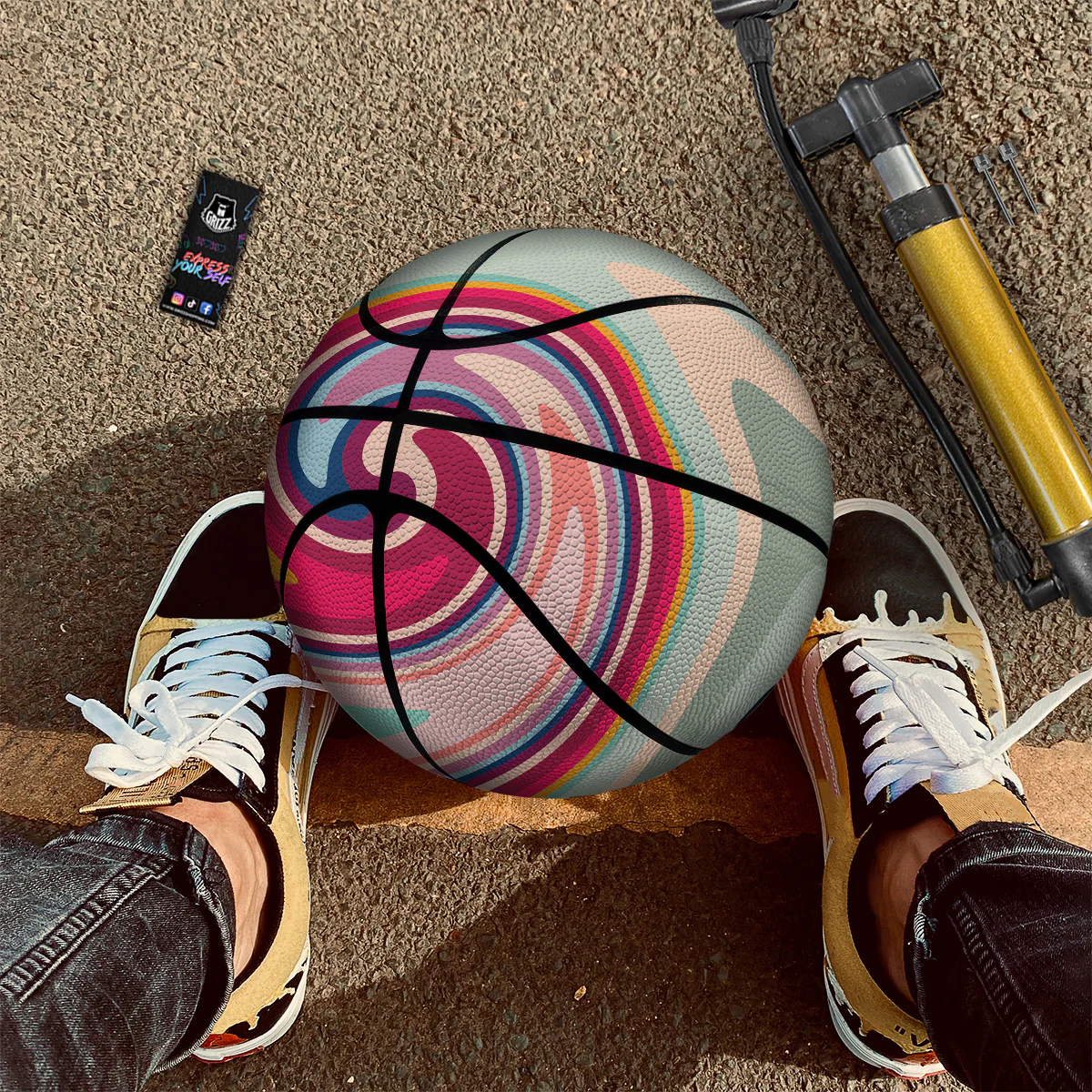 Swirl Colorful Print Basketball - Image 2
