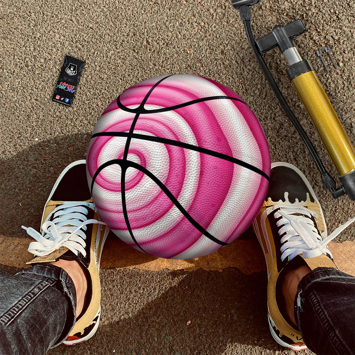 Swirl Pink Lollipop Print Basketball - Image 2