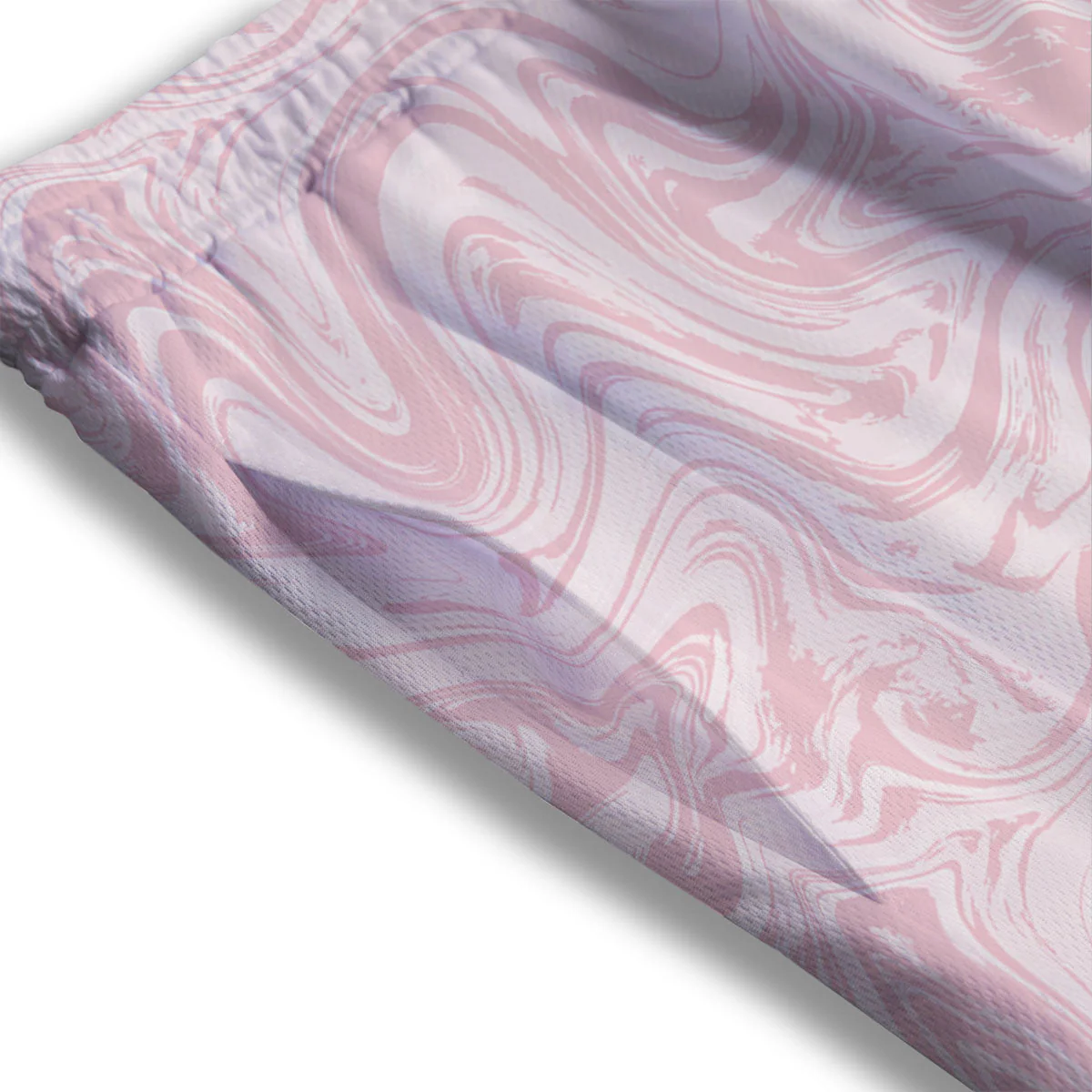 Swirl Pink Print Pattern Mesh Shorts - Image 3