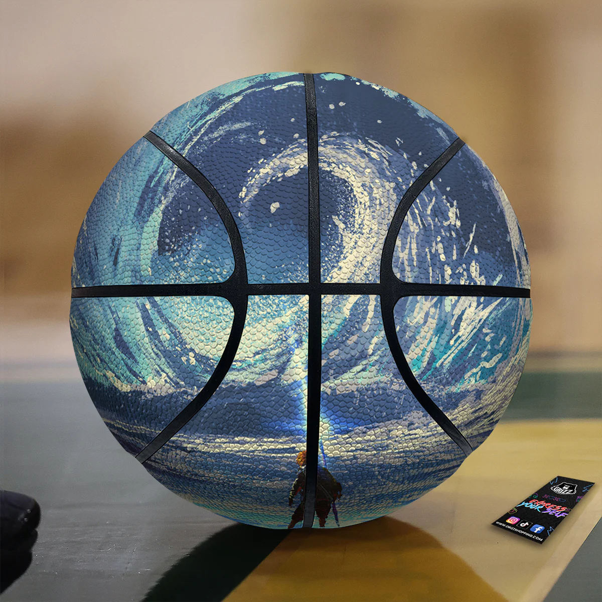 Swirling Sea Watercolor Print Basketball