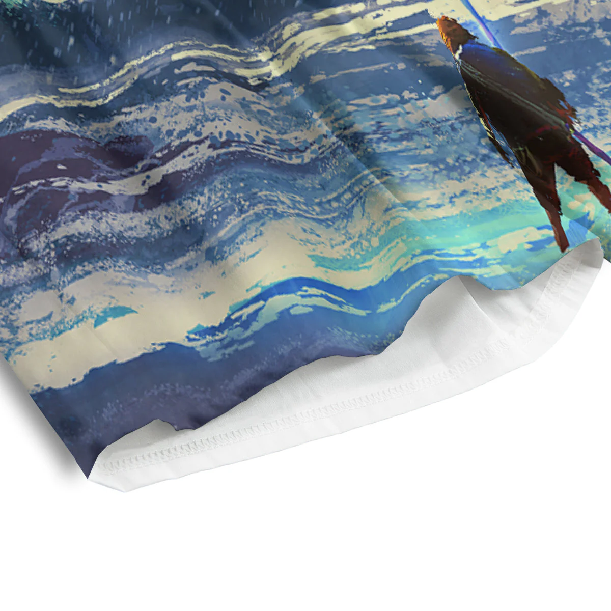 Swirling Sea Watercolor Print Men's Athletic Shorts - Image 4
