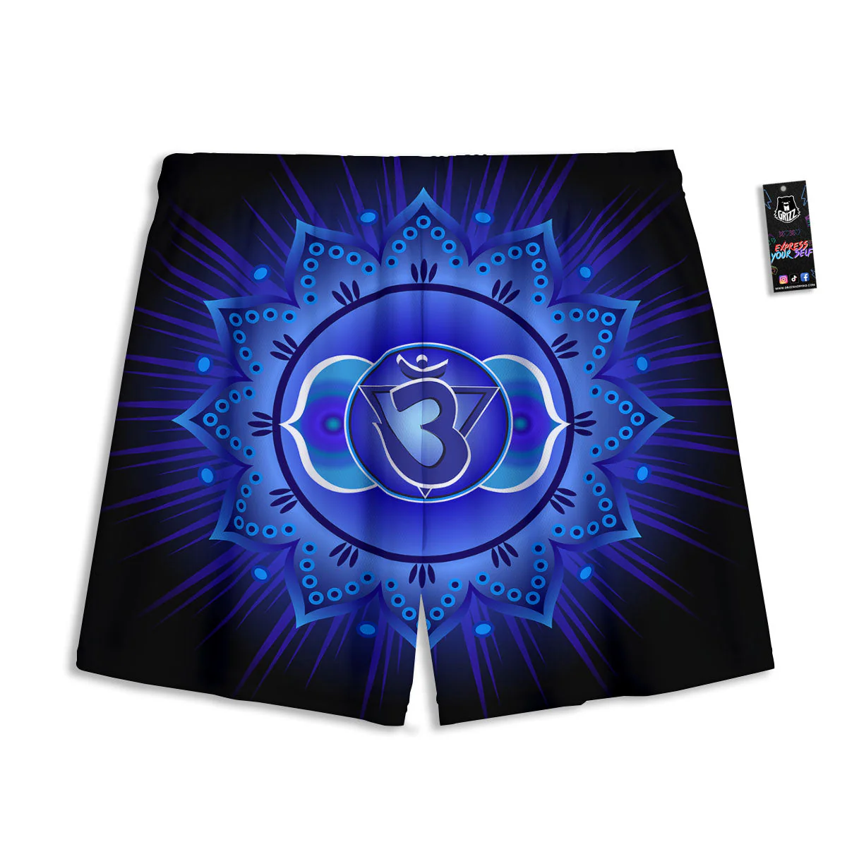 Symbol Ajna Chakra Print Mesh Shorts - Image 2