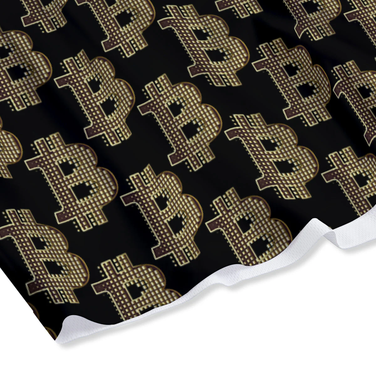 Symbol Bitcoin Print Pattern Mesh Shorts - Image 4