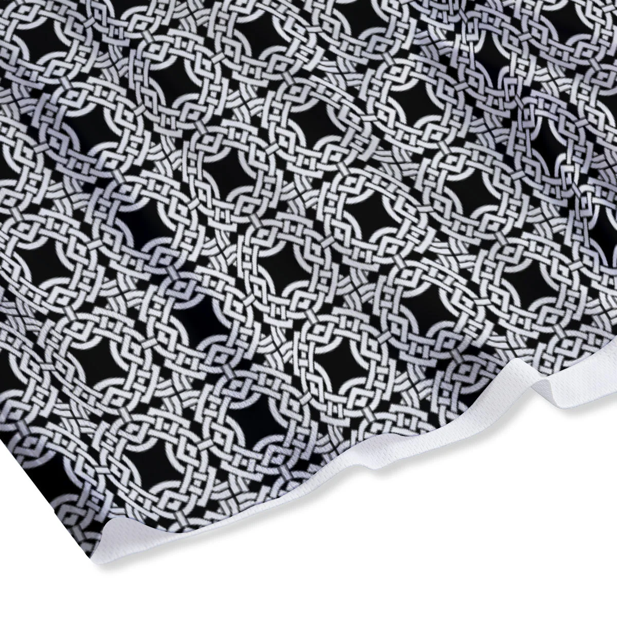 Symbol Black Celtic Print Pattern Mesh Shorts - Image 4