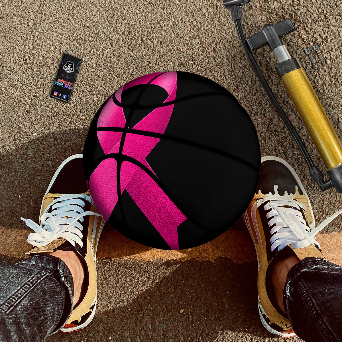 Symbol Breast Cancer Awareness Print Basketball - Image 3
