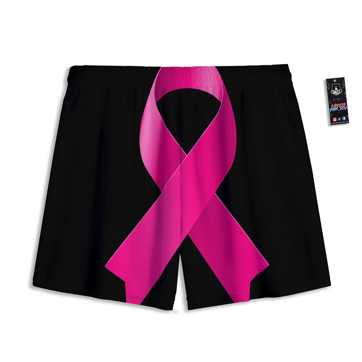 Symbol Breast Cancer Awareness Print Mesh Shorts - Image 2