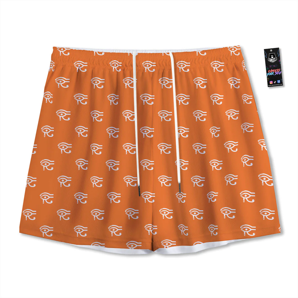 Symbol Eye Of Horus Pattern Mesh Shorts