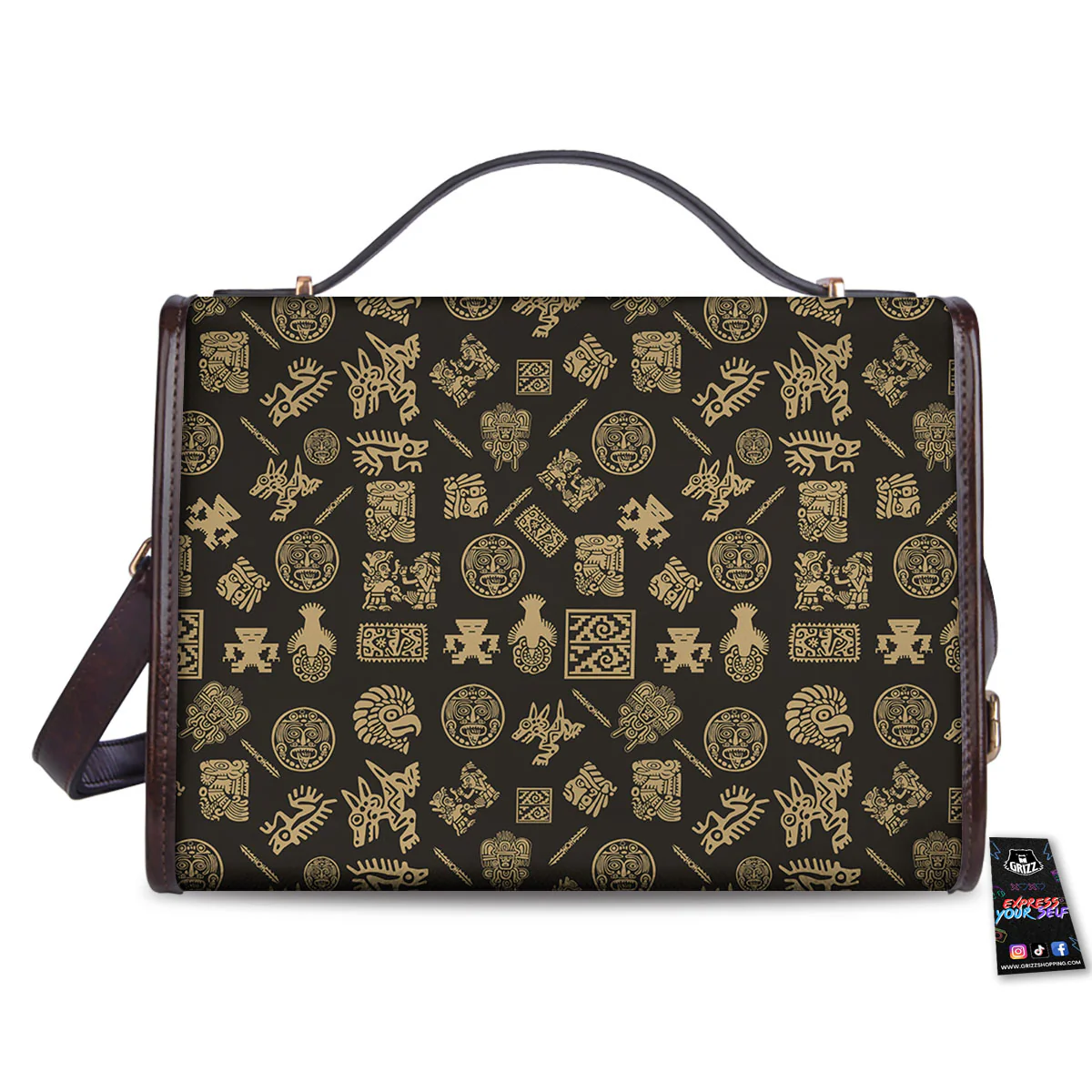 Symbol Mayan Print Pattern Women's Satchel Bag - Image 2