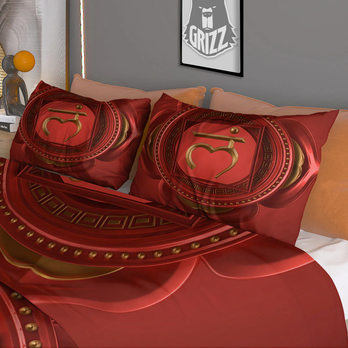 Symbol Muladhara Chakra Print Duvet Cover Bedding Set - Image 3