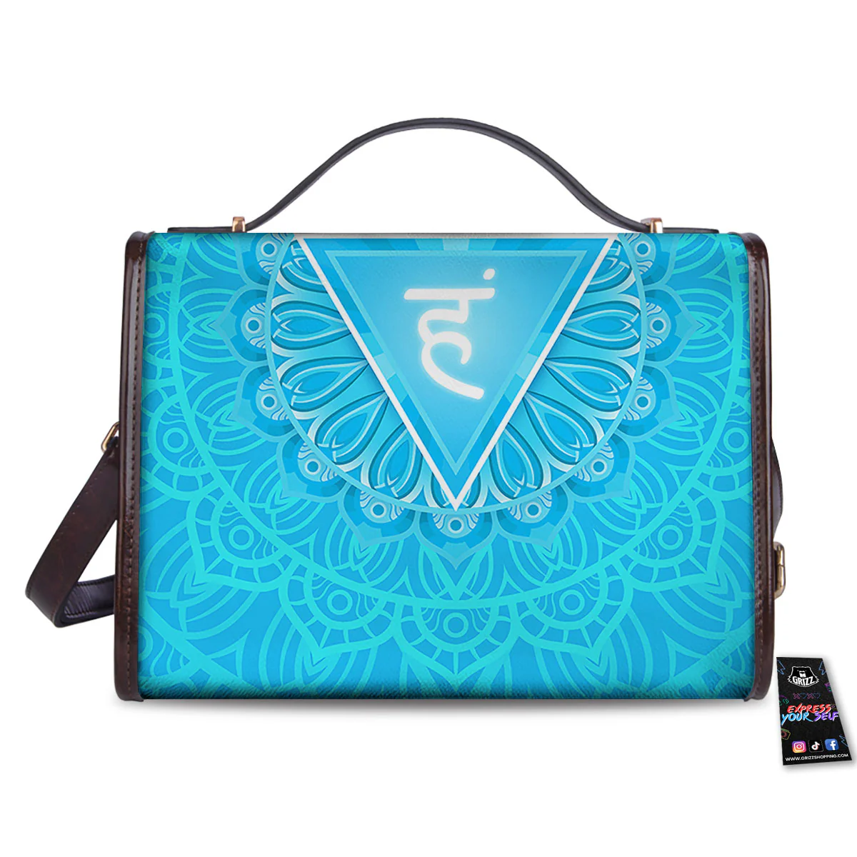 Symbol Vishuddha Chakra Print Women's Satchel Bag - Image 2