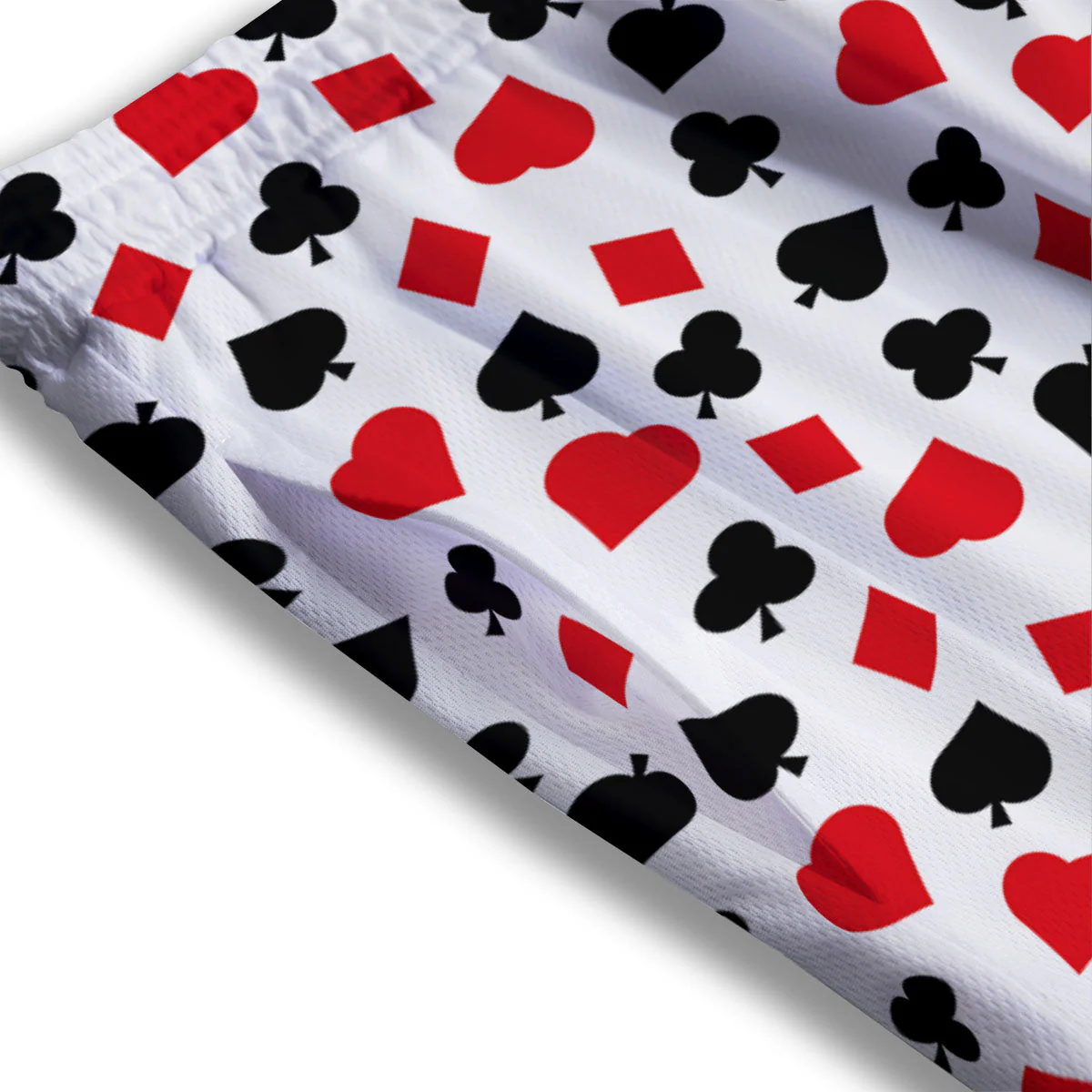 Symbols Playing Card Print Pattern Mesh Shorts - Image 3