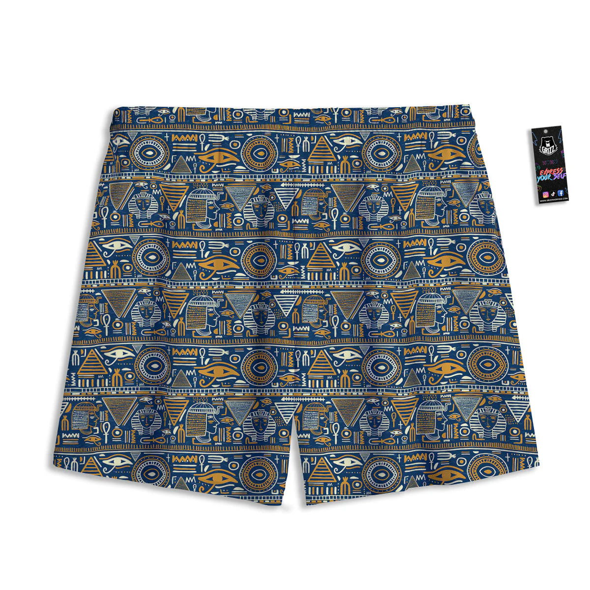 Symbols Tribal Egyptian Print Mesh Shorts - Image 2