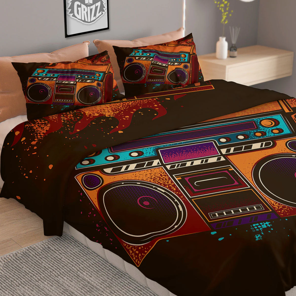 Tape Old Cassette Print Duvet Cover Bedding Set - Image 2