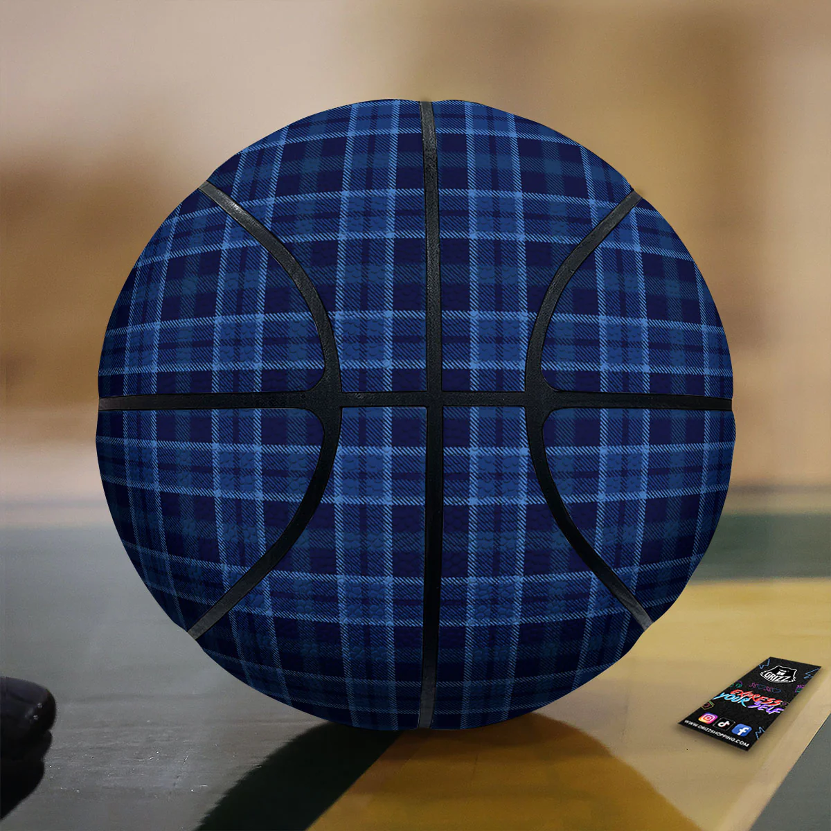 Tartan Blue Print Pattern Basketball
