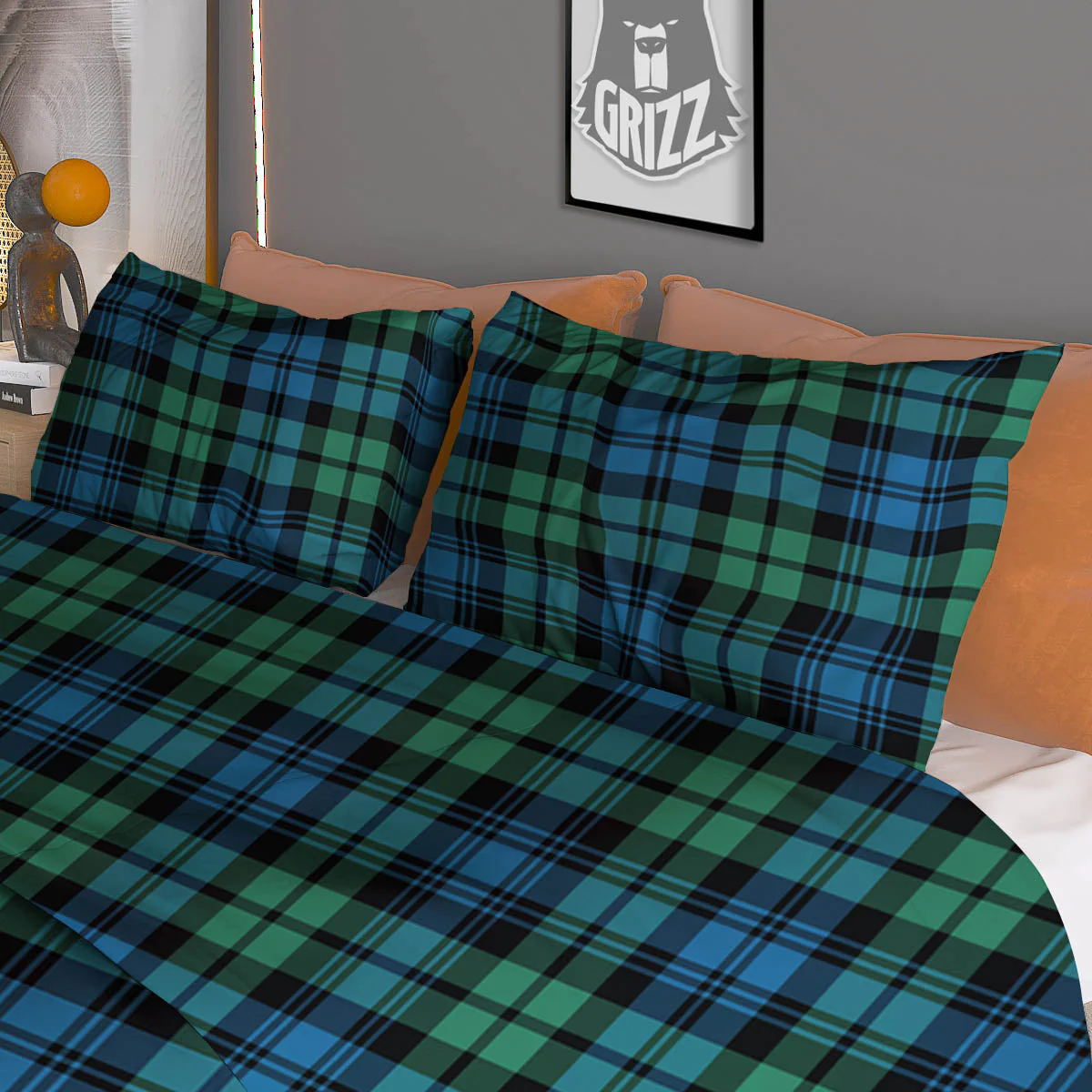 Tartan Clan Campbell Print Pattern Duvet Cover Bedding Set - Image 3