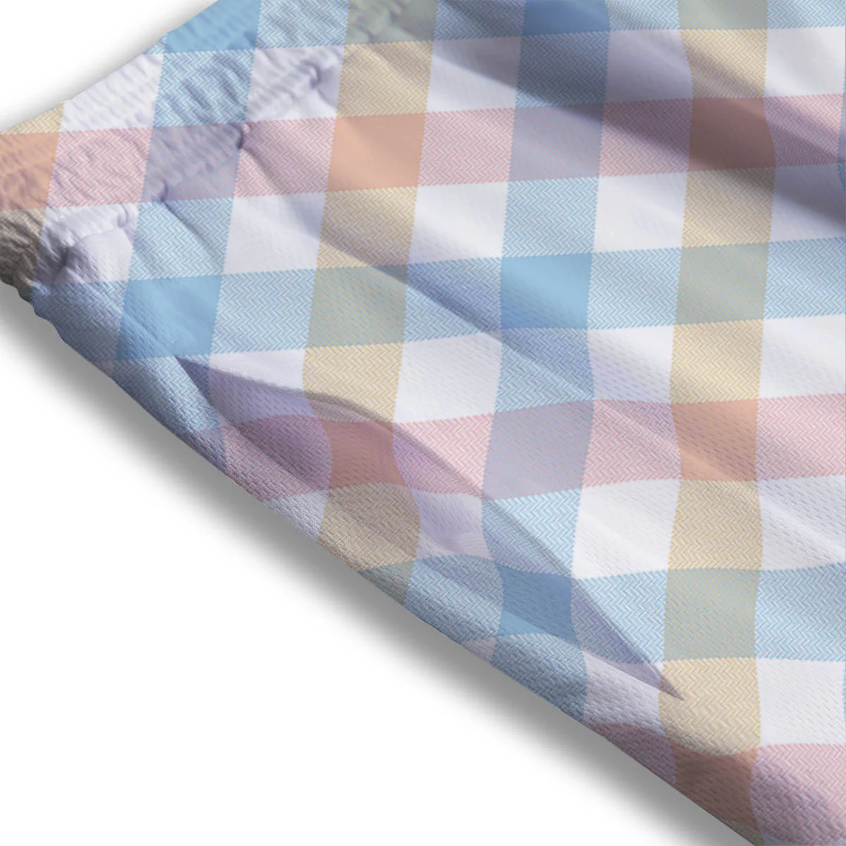Tartan Colorful Print Pattern Mesh Shorts - Image 3