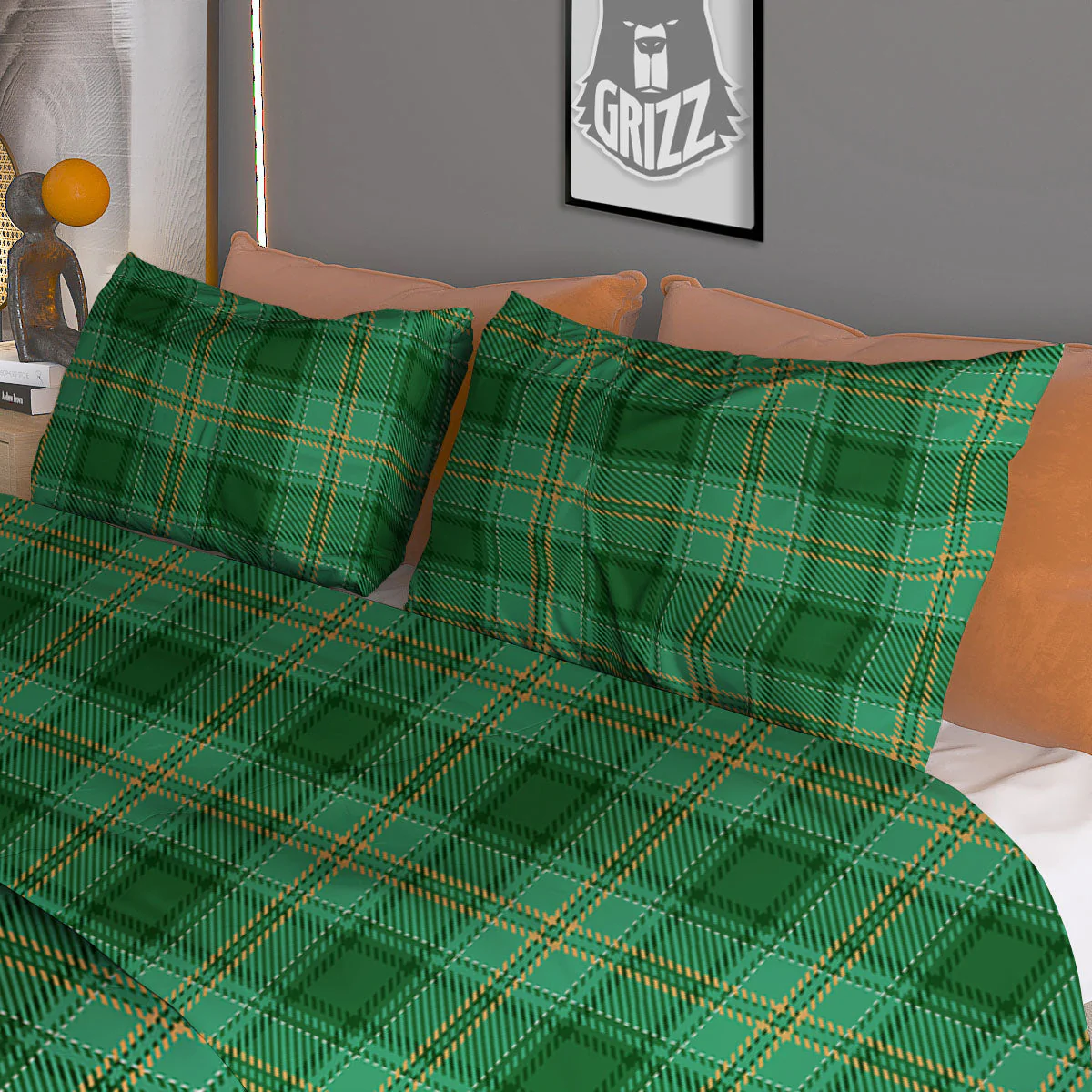 Tartan St. Patrick's Day Print Duvet Cover Bedding Set - Image 3
