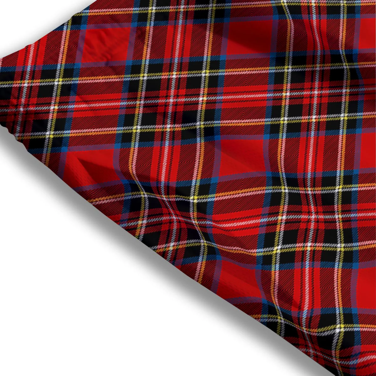 Tartan Stewart Red Print Pattern Mesh Shorts - Image 3