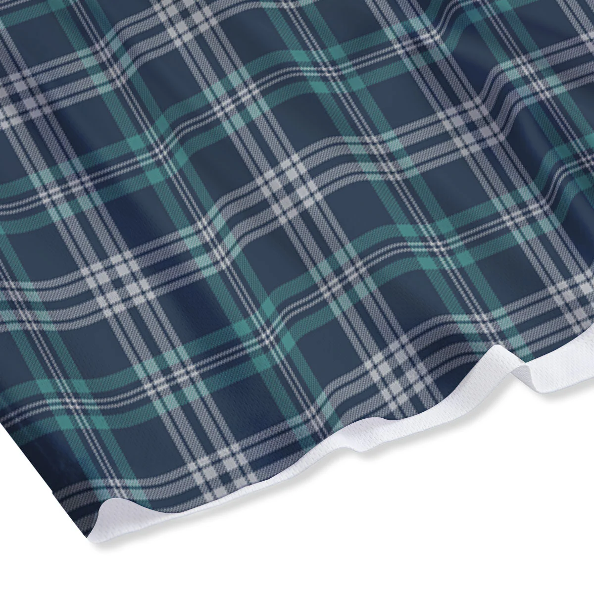 Tartan Teal And Blue Print Pattern Mesh Shorts - Image 4