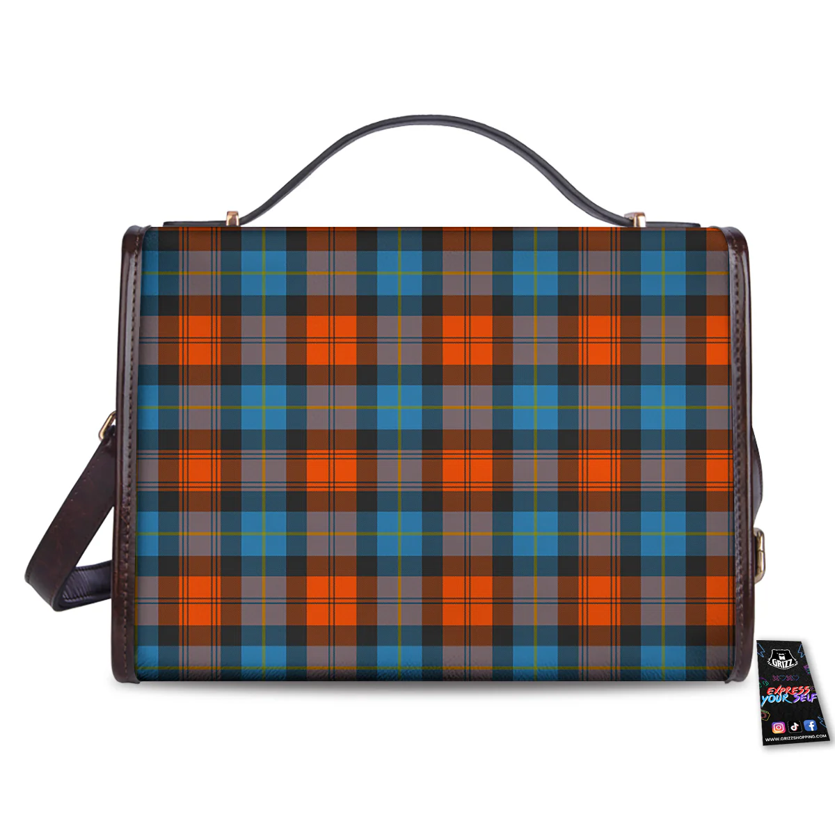 Tartan Western Print Pattern Women's Satchel Bag - Image 2