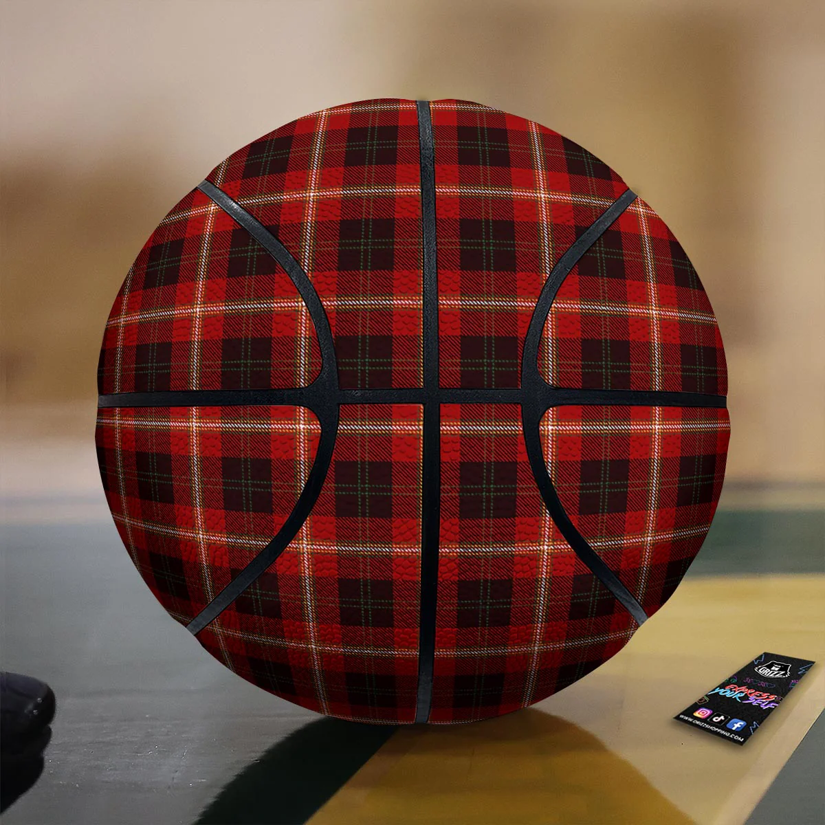 Tartan White And Red Print Pattern Basketball
