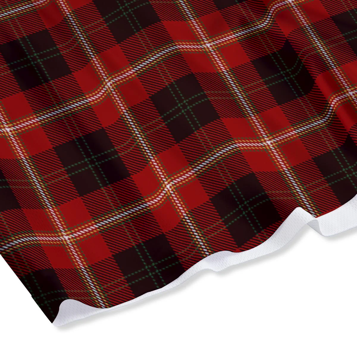 Tartan White And Red Print Pattern Mesh Shorts - Image 4