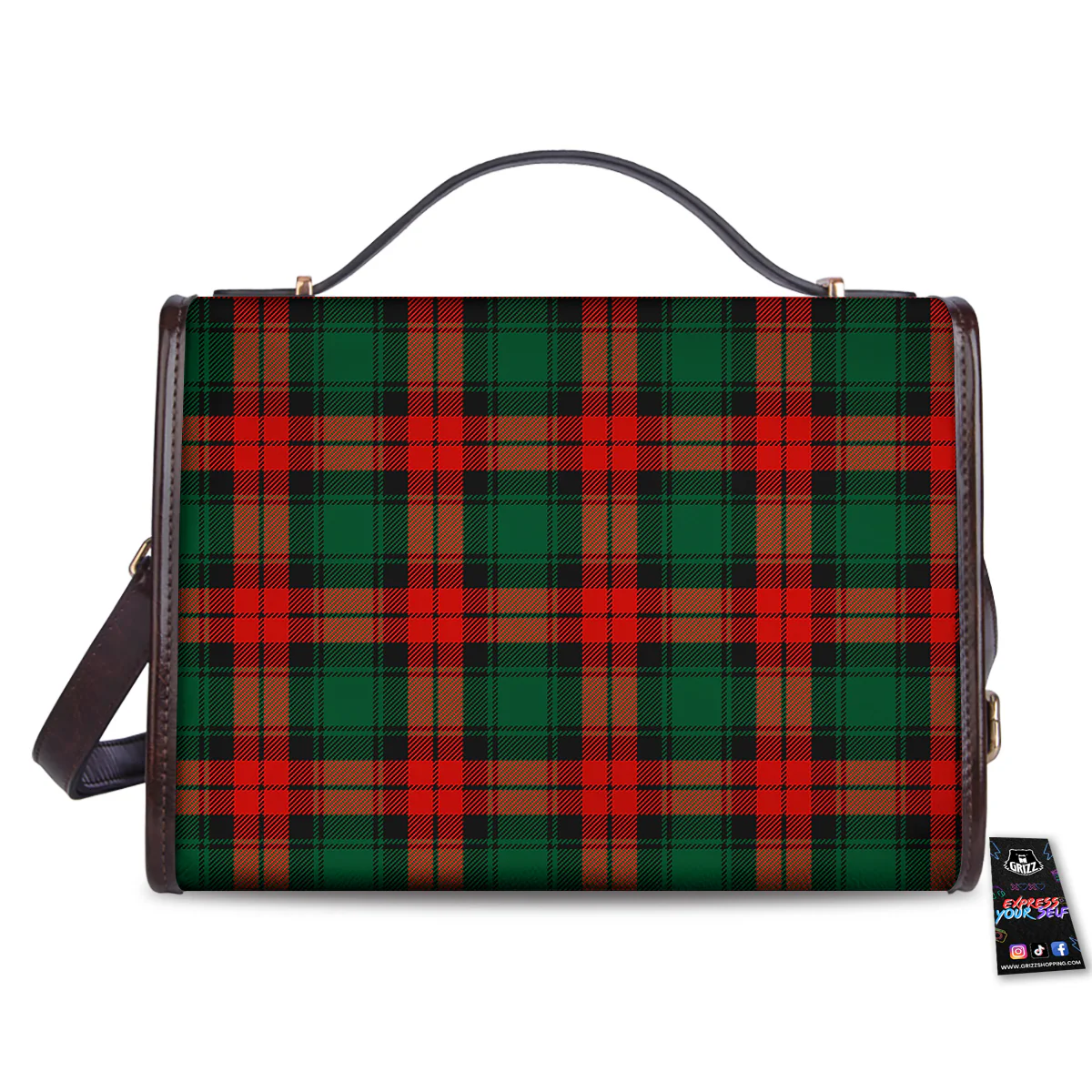 Tartan Xmas Scottish Print Pattern Women's Satchel Bag - Image 2