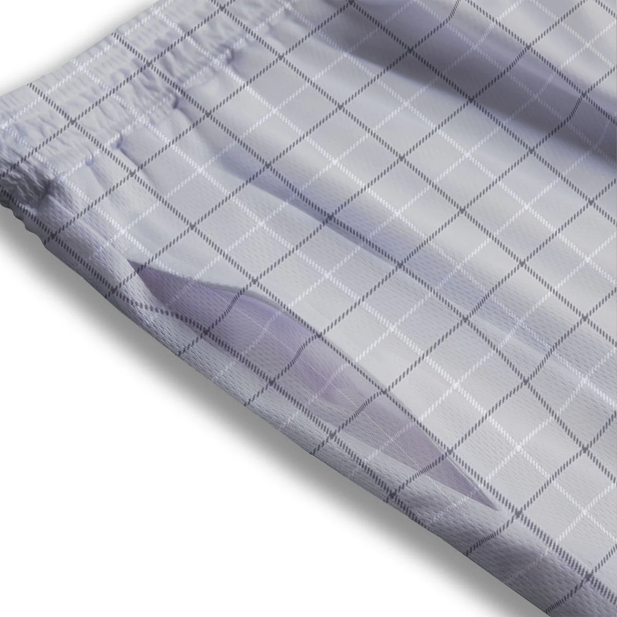 Tattersall Grey Print Pattern Mesh Shorts - Image 3