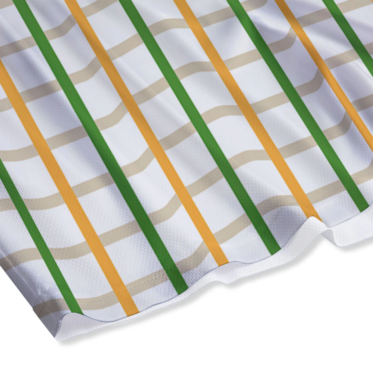 Tattersall Orange And Green Line Print Mesh Shorts - Image 4