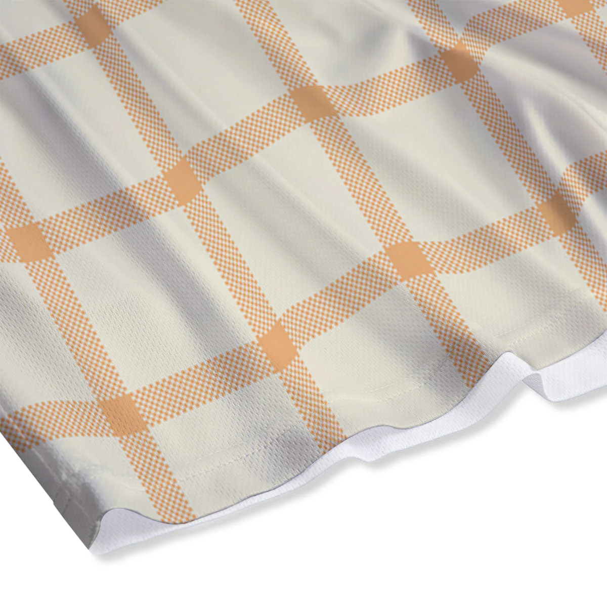 Tattersall Orange Pastel Print Pattern Mesh Shorts - Image 4